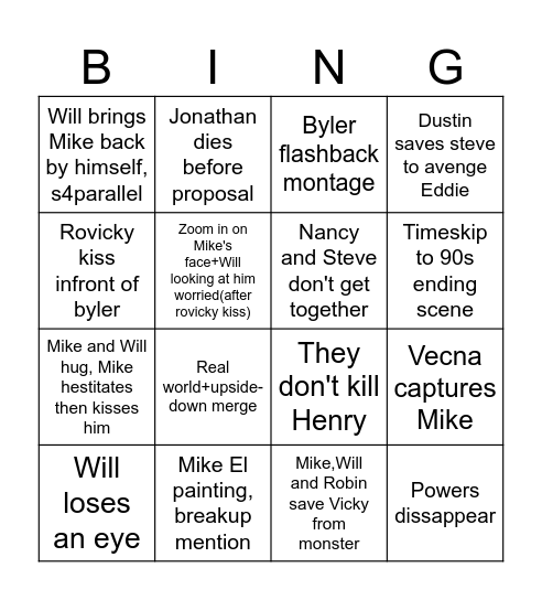 ST s5vol2 + finale Bingo Card