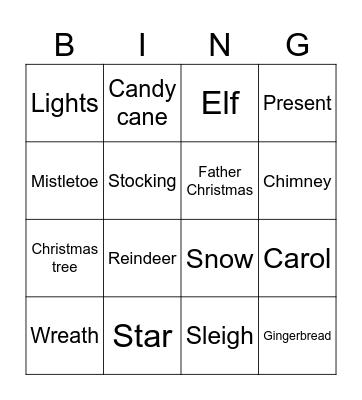 Christmas Bingo Card