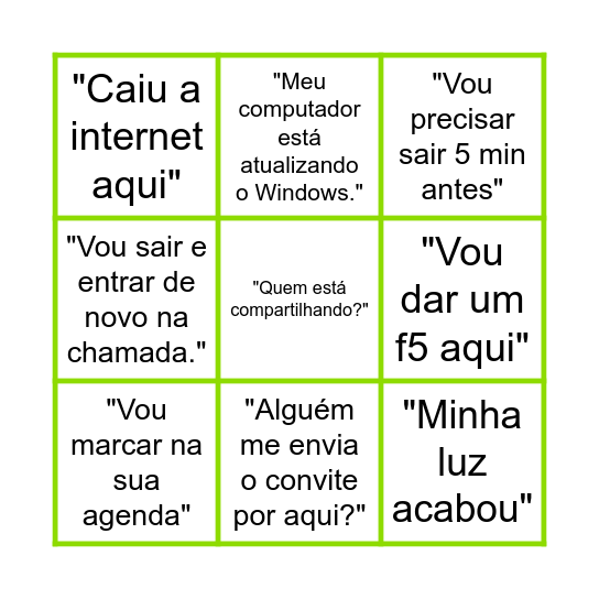 Descompressão Bingo Card
