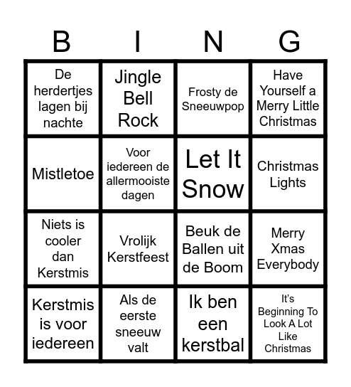 kerstbingo Card
