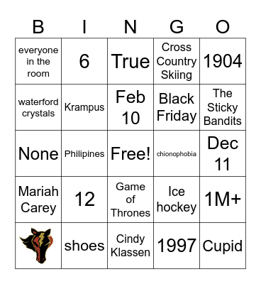 Holiday Bingo Card