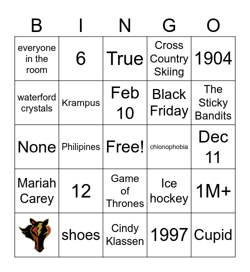 Holiday Bingo Card