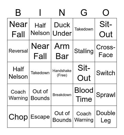 Outlaw Holiday Party Bingo Card