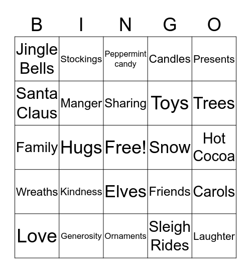 Christmas Bingo Card