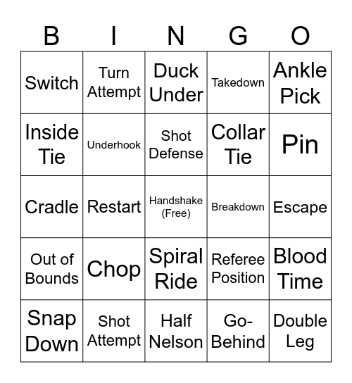 Outlaw Holiday Paty Bingo Card
