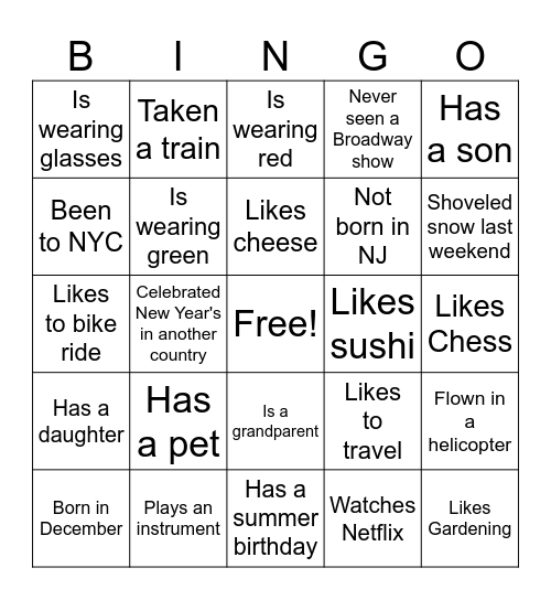 ESL Mixer - Find a Person Bingo Card