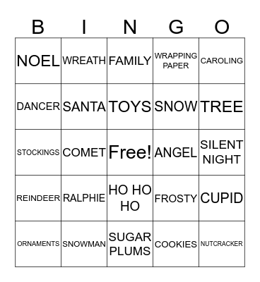 CHRISTMAS BINGO Card
