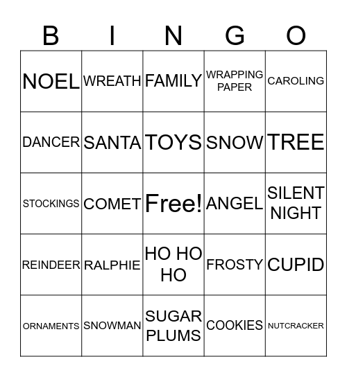 CHRISTMAS BINGO Card