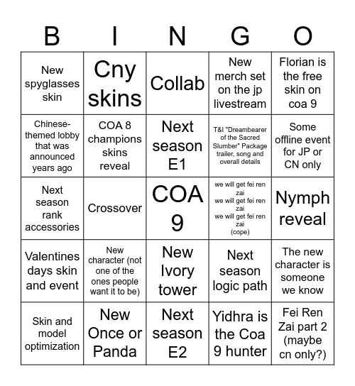 aughhuhghhgh Bingo Card