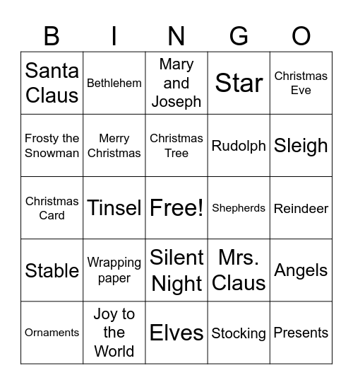 Christmas Bingo Card