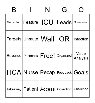 January Sales Meeting Bingo Card