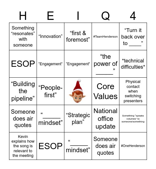2025 HEI Q4 Bingo Card