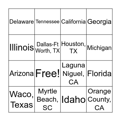 Connections! Bingo Card
