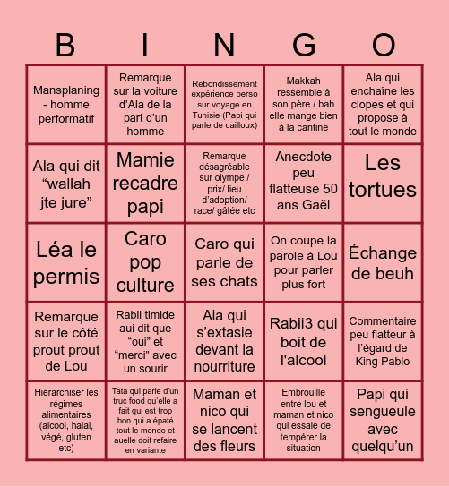 Bingo des lutins de Noël Bingo Card