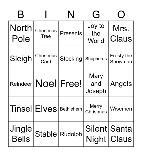 Christmas Bingo Card