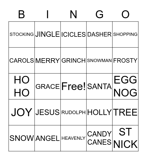 CHRISTMAS CASH BINGO Card