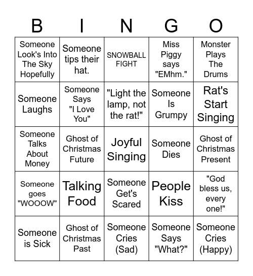 Muppet's Christmas Carol BINGO! Bingo Card