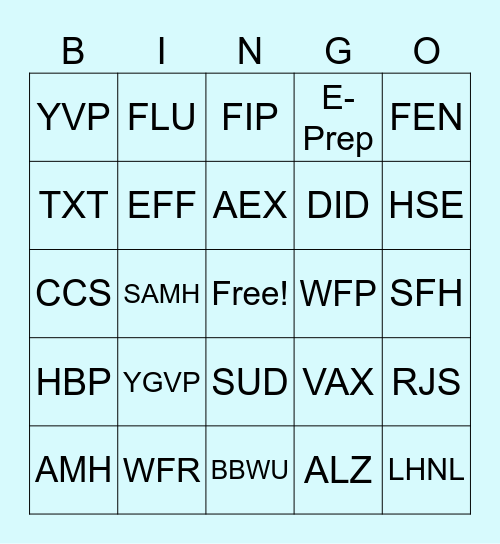 AC ABRV BNG Bingo Card