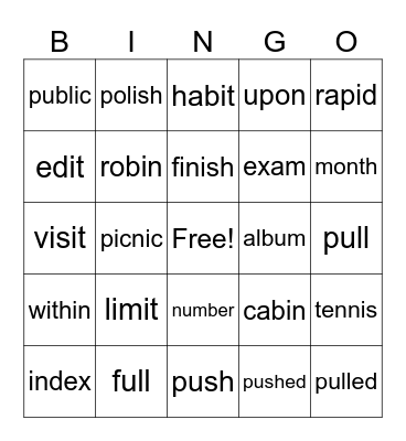 3.1 BINGO Card