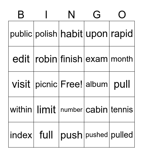 3.1 BINGO Card