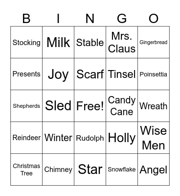 Christmas Bingo Card