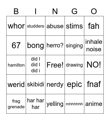 Emma bingo Card