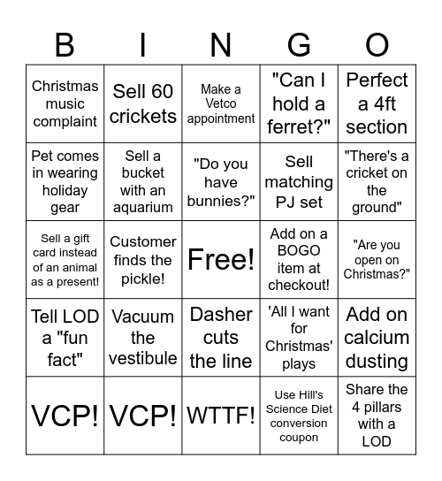 PCC BINGO Card