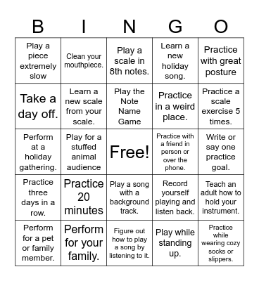Band Break Bingo Card