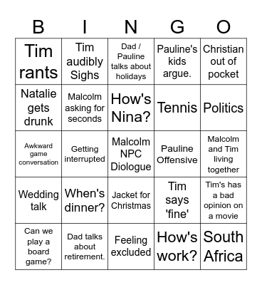 Christmas Bingo Card