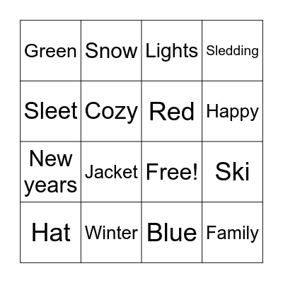 Winter Bingo Card