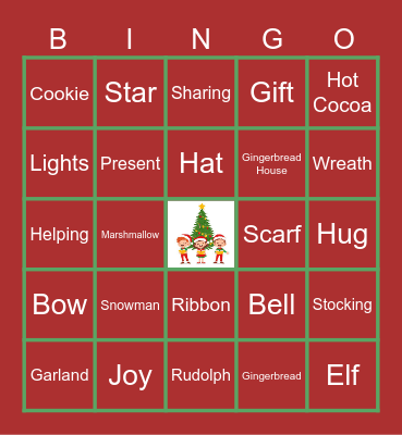 Virtual Holiday Bingo Card