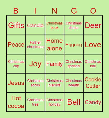 Holiday Fun! Bingo Card