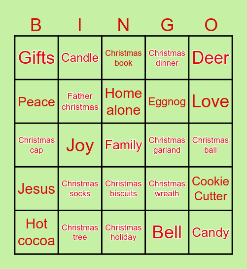 Holiday Fun! Bingo Card