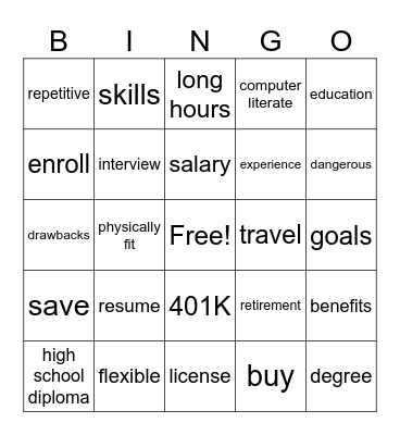 Work Bingo Card