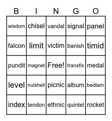 3.1 Bingo Card