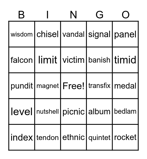 3.1 Bingo Card