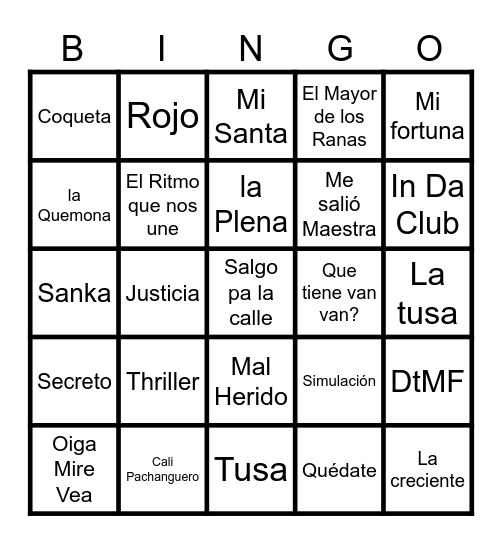 ¡Lo Bueno Suena Así! Bingo Card