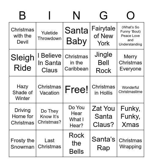80’s Christmas! Bingo Card