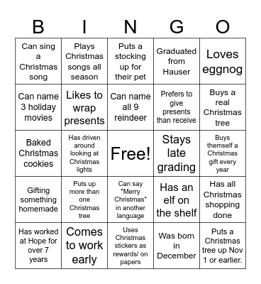 MIX & MINGLE BINGO Card