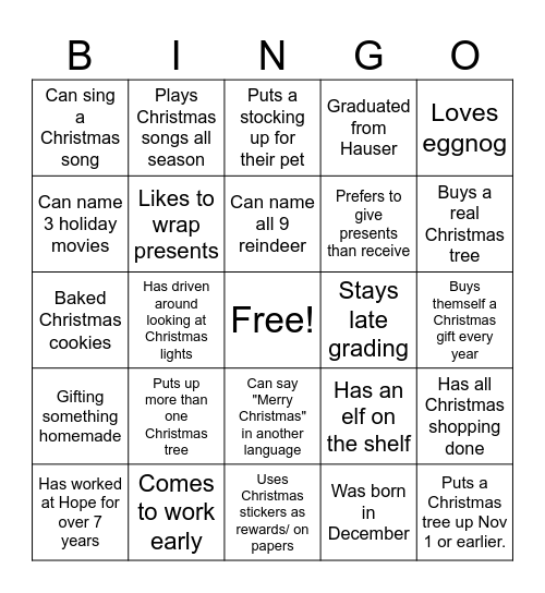 MIX & MINGLE BINGO Card