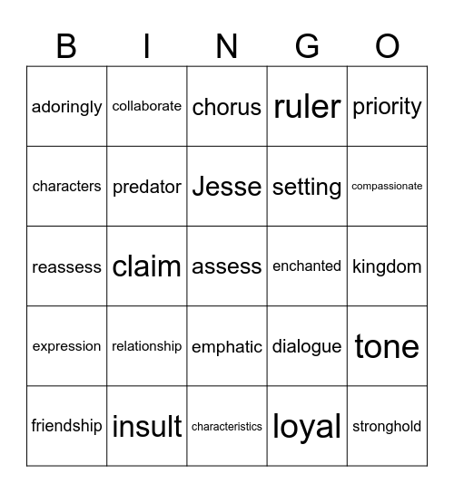 Fast Friends Bingo Card