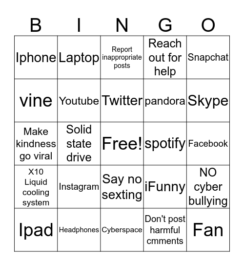 Technology Bingo Card