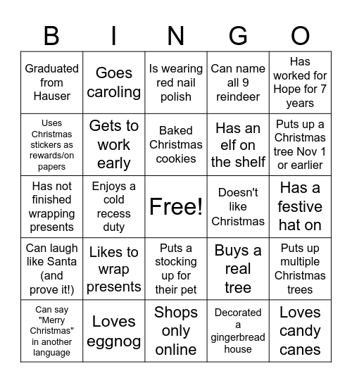 Mix & Mingle BINGO Card