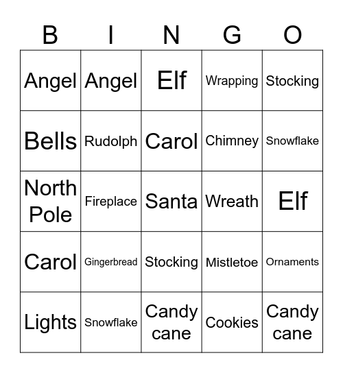 Christmas Bingo Card