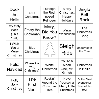 Christmas Music Bingo Card