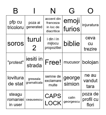 suveranisti Bingo Card