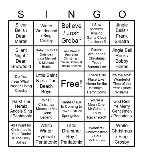 Family Time Bingo V3 Bingo Card