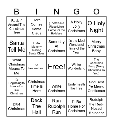Christmas Classic Bingo Card