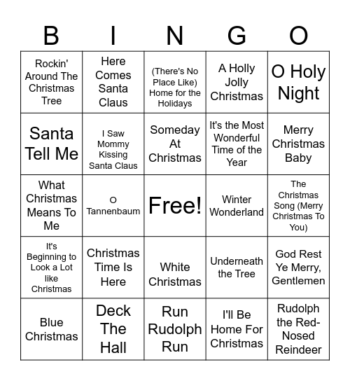 Christmas Classic Bingo Card