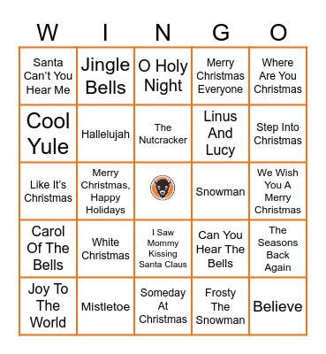 Christmas Wingo Bingo Card